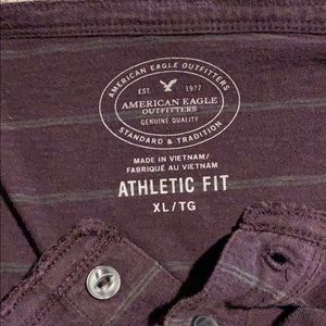 AE Mens Long Sleeve Purple Stripped Tshirt